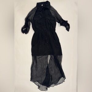 Line & Dot Raglan button shirt dress